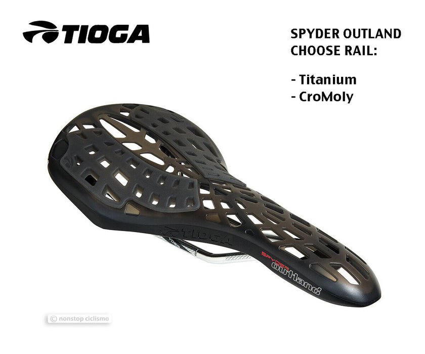Tioga SPYDER OUTLAND BMX MTB Mountain Bike Saddle : TITANIUM