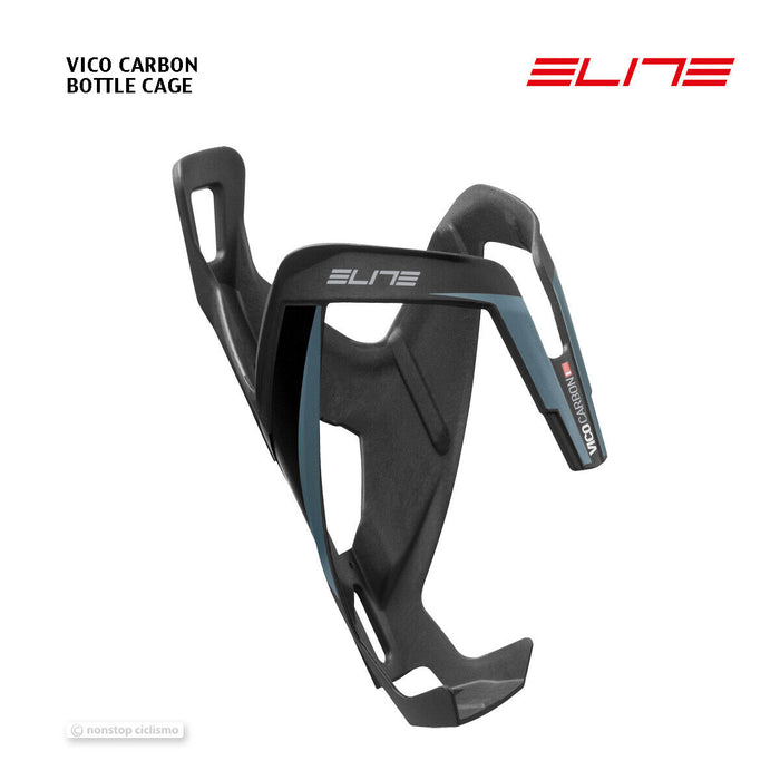 Elite VICO Carbon Fiber Bottle Cage : MATTE BLACK/BLUE