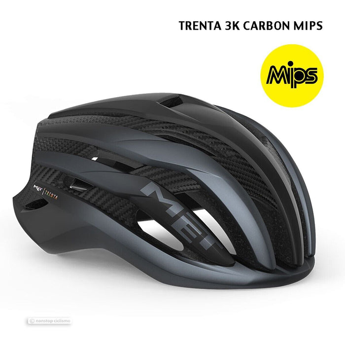 MET TRENTA 3K CARBON MIPS Road Helmet : BLACK MATTE