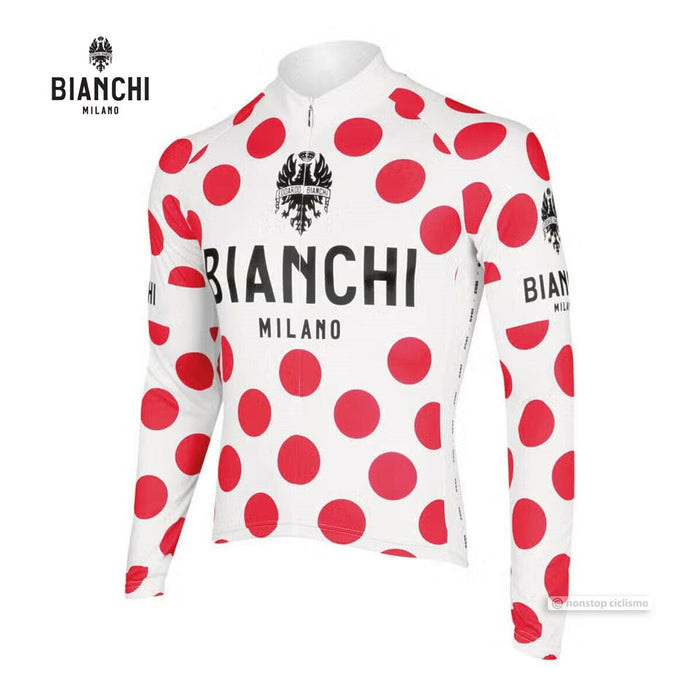 Bianchi Milano LEGGENDA Long Sleeve Jersey : RED/WHITE POLKA DOTS