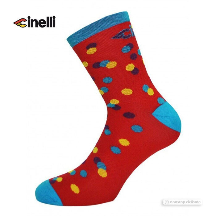 Cinelli Socks : CALEIDO DOTS RED