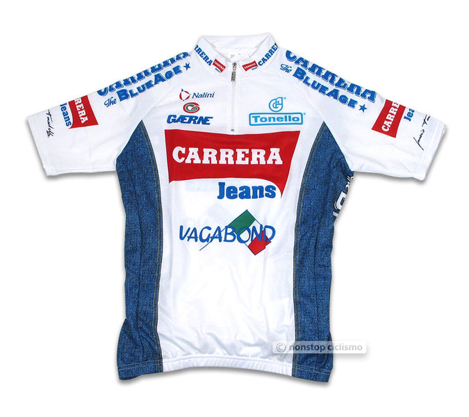 Maillot Cycliste Vintage Carrera Vagabond - Années 1990 - Taille L - Blanc - Homme - Style Chiappucci