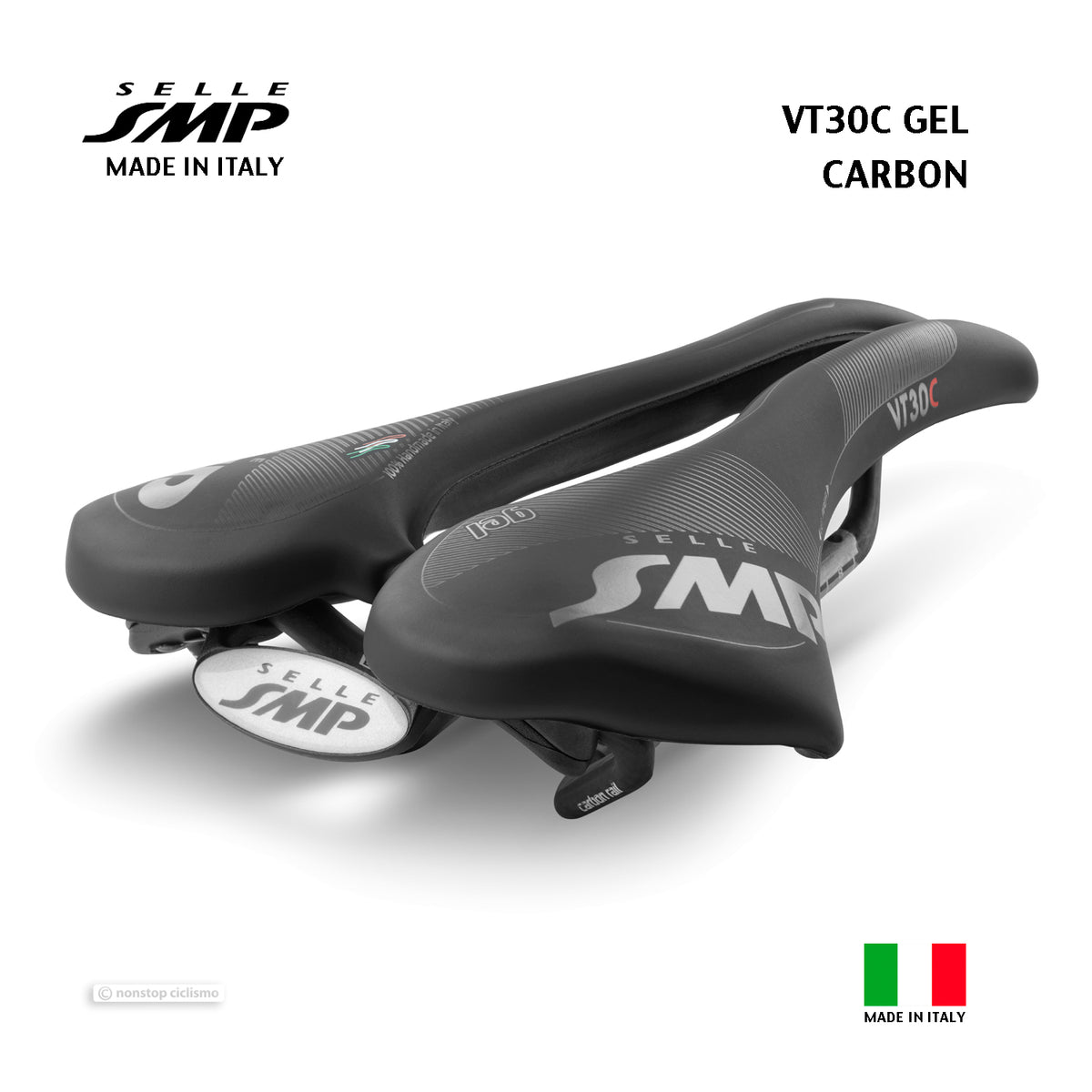 Selle SMP VT30C GEL CARBON RAIL Saddle : BLACK — Nonstop Ciclismo Gear