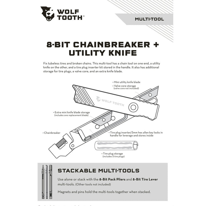 Wolf Tooth 8-Bit Tire Lever + Rim Dent Remover Multi Tool